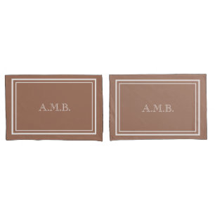Personalized Luxury Mocha Monogram Standard Pillowcase
