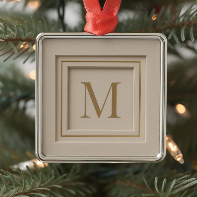 Personalized Luxury Monogram Christmas Metal Ornament (Creator Uploaded)