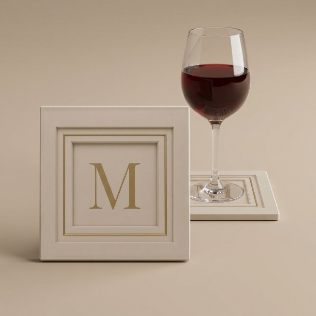 Personalized Luxury Monogram Glass Coaster (Creator Uploaded)