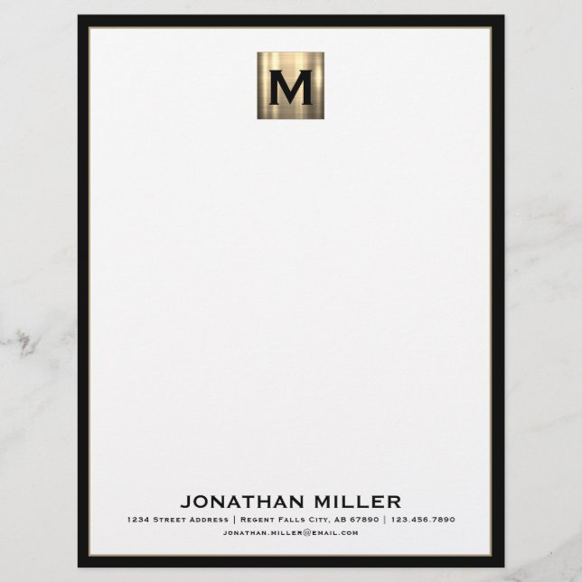  Personalized Luxury Monogram Letterhead (Front)