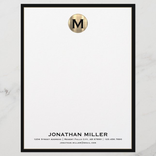 Personalized Luxury Monogram Letterhead (Front)