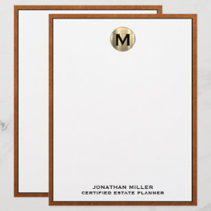 Personalized Luxury Monogram Letterhead Name Title
