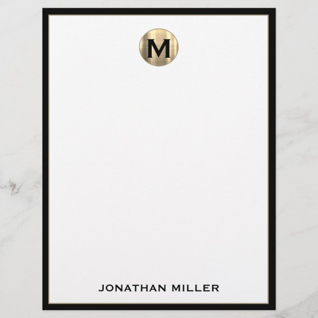 Personalized Luxury Monogram Letterhead with Name (Front)