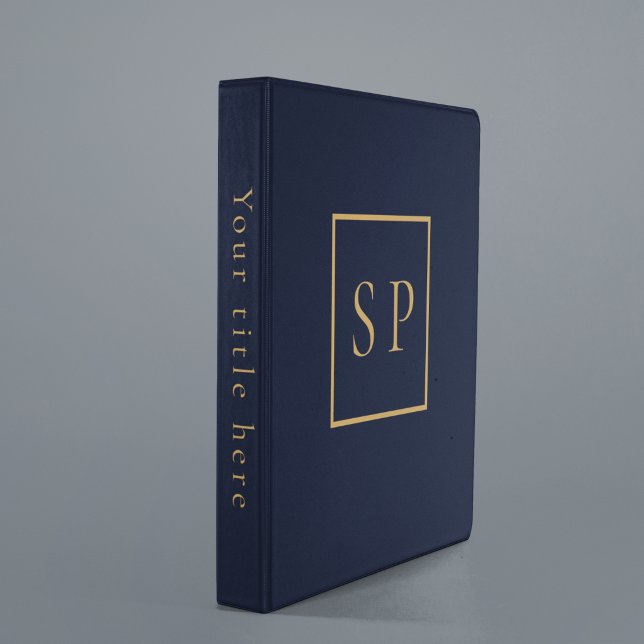Personalized Luxury Navy & Gold Monogram Portfolio Binder (Creator Uploaded)