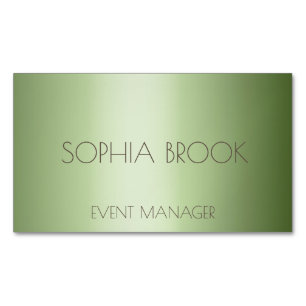 Personalized luxury olive green metallic foil 	Magnetic business card