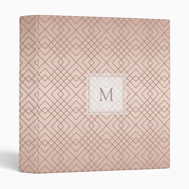 Personalized Luxury pattern Rose Gold Binder (Front/Spine)