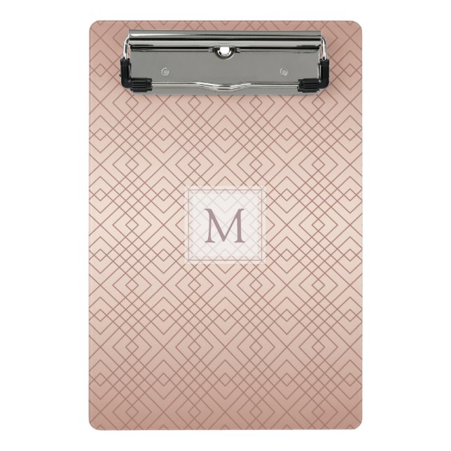 Personalized Luxury pattern Rose Gold Mini Clipboard (Front)