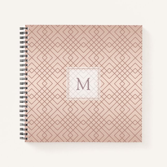 Personalized Luxury pattern Rose Gold Notebook (Front)