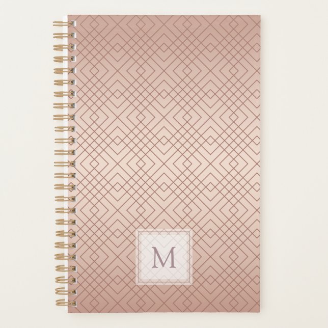 Personalized Luxury pattern Rose Gold Planner (Front)