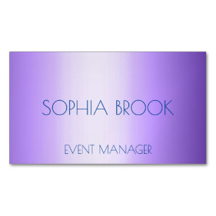 Personalized luxury purple metallic foil 	Magnetic business card
