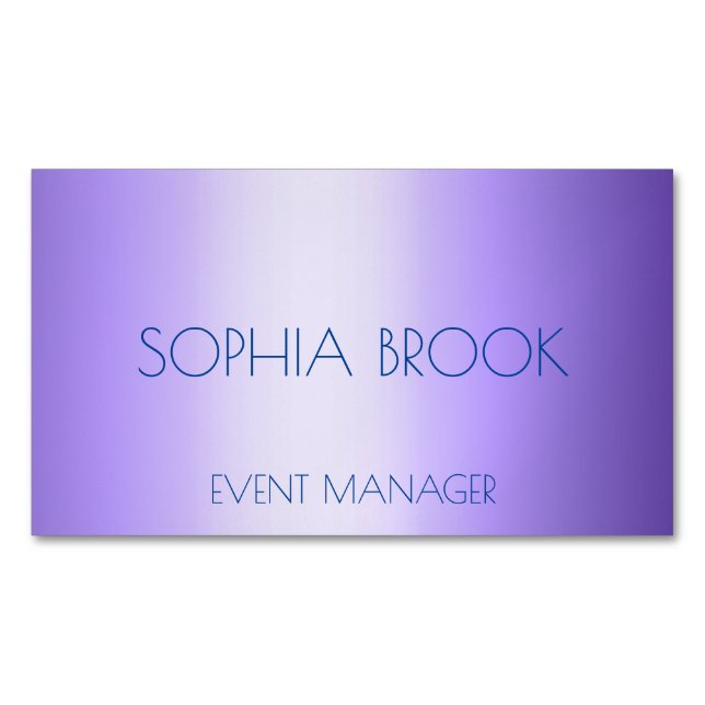 Personalized luxury purple metallic foil 	Magnetic business card (Front)