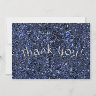 Personalized luxury silver crushed foil thank you card