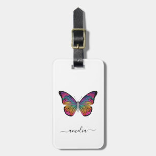Personalized Luxury Sparkling Glitter Butterfly Luggage Tag