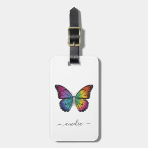 Personalized Luxury Sparkling Glitter Butterfly Luggage Tag