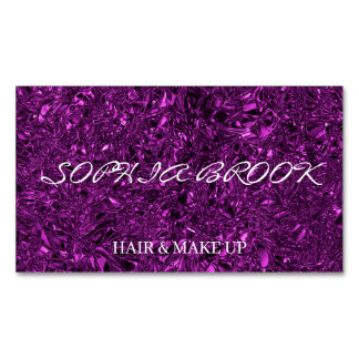 Personalized luxury violet crushed foil 	Magnetic business card