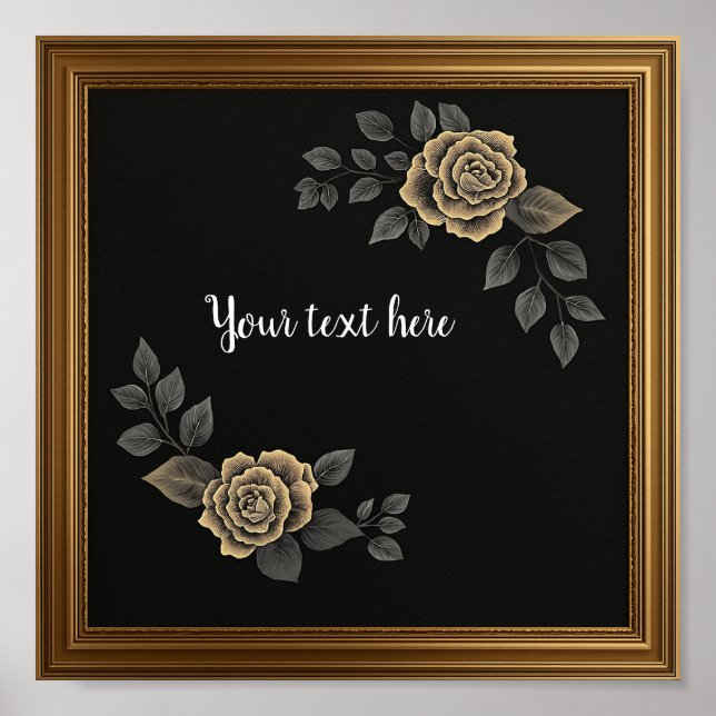 Personalized Luxury Wall Art – Elegant Gold Frame  (Front)
