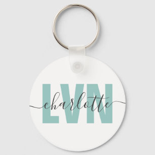 Personalized LVN Licensed Vocational Nurse Chic Keychain