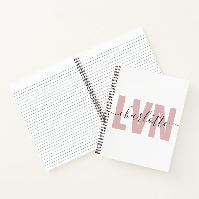 Personalized LVN Licensed Vocational Nurse Chic Notebook (Inside)