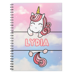 Personalized Lydia Unicorn Girlie Notebook