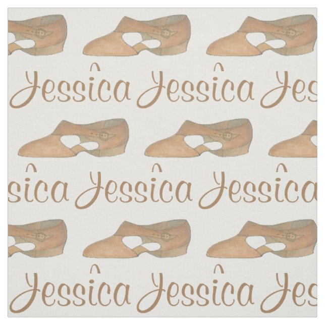 Personalized Lyrical Dancer Tan Dance Class Shoe Fabric (Swatch)