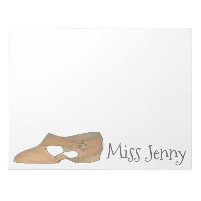 Personalized Lyrical Shoe Dance Teacher Notepad (Front)