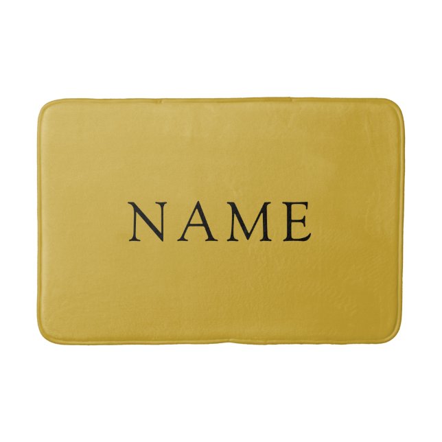 Personalized M Gold Bath Mat with Custom Name (Front)