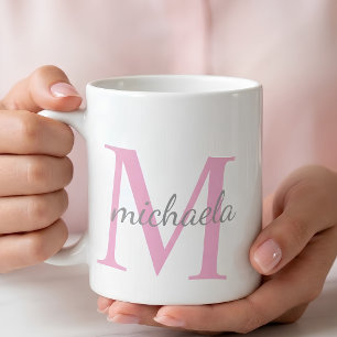 Personalized M Monogram Name Coffee Mug