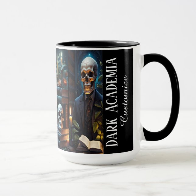 Personalized Macabre Library Dark Academia Mug (Right)