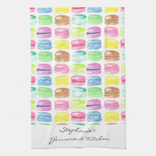 Personalized Macaroon Watercolor Cute Kitchen Towel