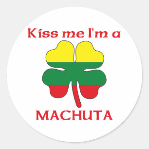 Personalized Macedonian Kiss Me I'm Machuta Classic Round Sticker