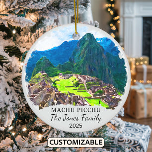 Personalized Machu Picchu, Peru Gift Ceramic Ornament