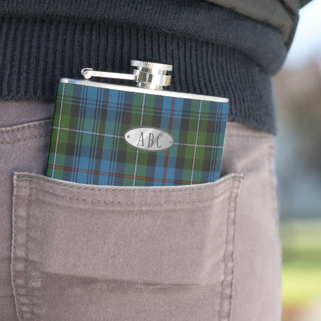 Personalized MacKenzie Tartan Mens Flask Him (In Situ)