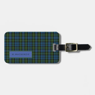 Personalized MacKenzie Tartan Mens Luggage Tag