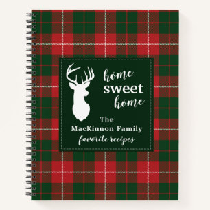 Personalized MacKinnon Tartan Plaid Family Recipe Notebook