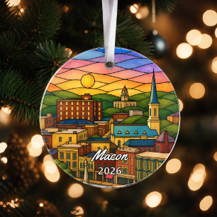 Personalized Macon Acrylic Ornament, Custom Georgi Ornament