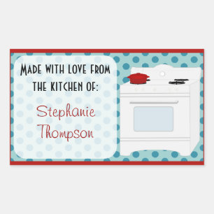 Personalized Made From The Kitchen Of Retro Stove Sticker