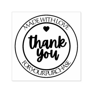 Personalized “Made With Love” Thank You Self-inking Stamp