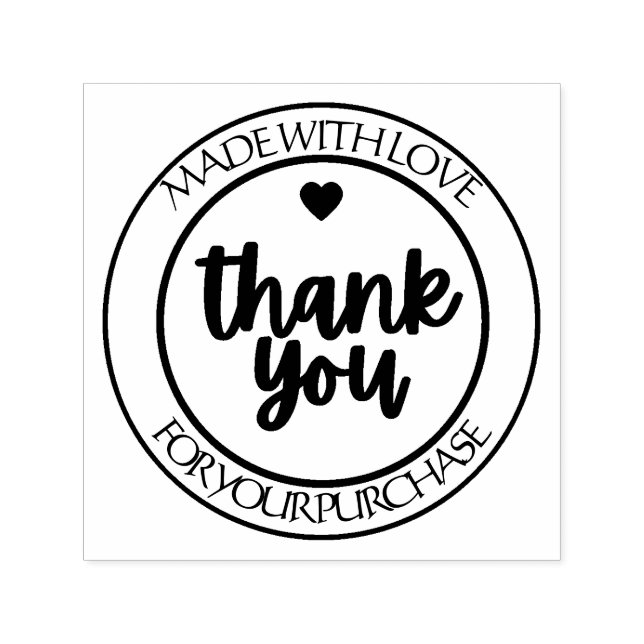 Personalized “Made With Love” Thank You  Self-inking Stamp (Design)