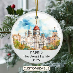 Personalized Madrid Ornament, Spain Ceramic Ornament