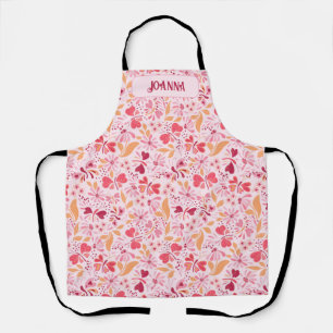 Personalized Magenta Love & Butterflies Apron