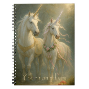 Personalized Magestic Unicorns forest sunrise Notebook