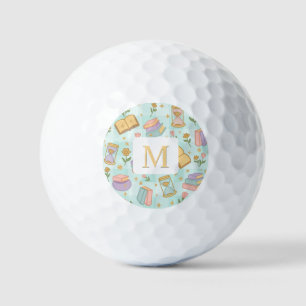 Personalized Magic Books Girly Mint Green School Golf Balls