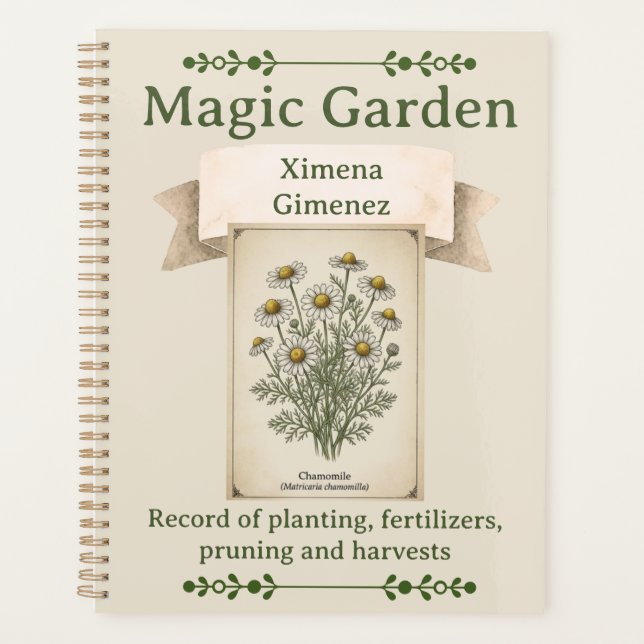 Personalized Magic Garden Journal - Chamomile  Planner (Front)