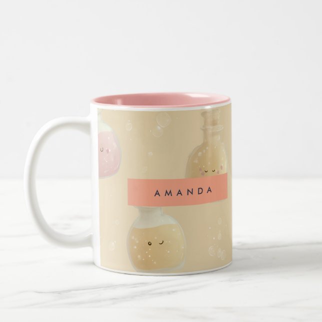 Personalized Magic Potion Bottle Pattern Two-Tone Coffee Mug (Left)