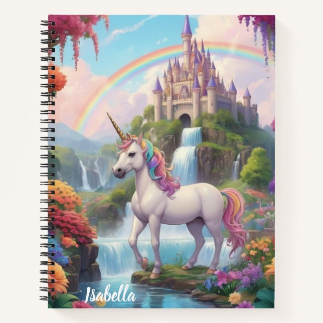 Personalized Magical Fairy Tale Unicorn  Notebook (Front)