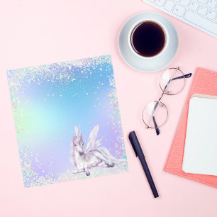 Personalized Magical Glitter Unicorn  Notepad