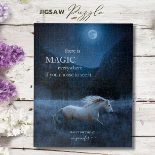 Personalized Magical Moonlight Unicorn Jigsaw Puzzle
