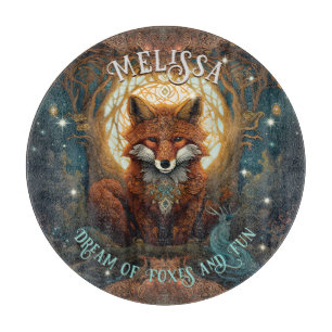 Personalized Magical Moonlit Celtic Fox Cutting Board