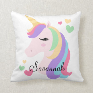 Personalized Magical Unicorn Throw Pillow