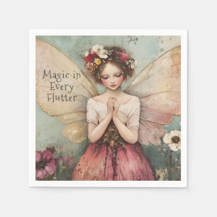 Personalized Magical Whimsical Fairy Flower Garden Napkin